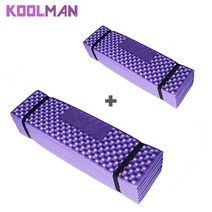 KOOLMAN(쿨맨) 백패킹 발포매트 1인용 2개, 발포매트 - 퍼플 2개 + 수납파우치 2개