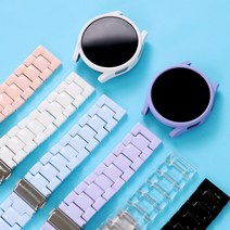 [신상] 갤럭시워치6 5 4 3 디먼트 캔디 스트랩 파스텔 마카롱 밴드 프로 액티브 20mm 시계줄, 라이트퍼플