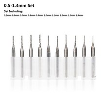 카바이드 PCB 밀링 커터 세트 0.8mm 생크 옥수수 엔드밀 비트 3.175-3.175mm CNC 커팅 도구 10 개, 07 10pcs 0.5-1.4mm