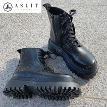 [KT알파쇼핑][애슬릿] 여성 통굽 에나멜 미들힐 워커 부츠