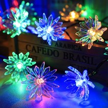 태양광 가정용 열패널 충전기 열 스트링 스마스 조명 야외 방수 꽃 꽃, 국화 RGB, 5m 20leds 2 모드