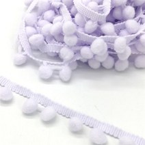2 야드 Pom 레이스 트림 볼 리본 미니 진주 Pompom 프린지 바느질 Kintted 패브릭 수제 DIY 공예 액세서리, 19 Light Purple