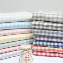 가림막 커튼 앞치마 테이블보 식탁보 배경천 원단 30수 워싱 멜란체크 14종 E, 연블루