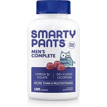 멀티비타민 SmartyPants 남성용 컴플리트 구미 비타민 CoQ10 리코펜 메틸 B12 amp오메가 3 EPA/DHA 피쉬 오일 180개30일분