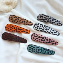 코지 여자 7가지컬러 호피무늬 똑딱이 헤어 머리핀