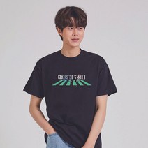 키밍 CROSS THE STREET 영문 그래픽 캐쥬얼 반팔티