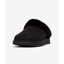 FITFLOP 젠-FF 여성 스웨이드 뮬 클로그 블랙 GEN-FF SHEARLING-COLLAR SUEDE SLIPPERS GS7-090 293949
