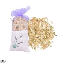 인조 드라이 플라워 프리저브드 미니 천연 라벤더 로즈 재스민 로즈마리 말린 꽃 향 주머니 자동차 옷장 홈 향수 공기 상쾌한 가방 1 개, [03] B03Jasmine