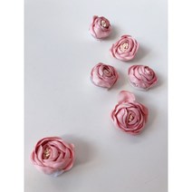 [그레이스샵] 리본공예 수공예 한복 악세사리 만들기 부자재 봉오리 동백꽃 DIY 핑크 꽃 1pcs