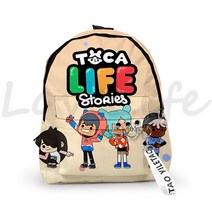 3D 인쇄 Toca Boca 배낭 Life 월드 게임 학교 가방 십대 소녀 애니메이션 Bookbag 키 체인 여행 Mochila 여성, [05] 5