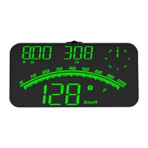 속도 측정기 타코미터 스피드건 타코메타 자동차 헤드 업 디스플레이 GPS Beidou HUD 속도계 나침반 고도, 02 green