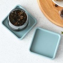 차 잔받침 타 국산 실리콘 사각 컵받침 카페 디자인 티코스터 주문제작, 큐브브릭레드