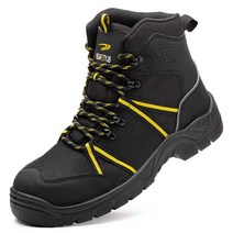 WYCDMJ 남성 및 여성용 스틸 토 부츠 미끄럼 방지 안전 작업화 편안하고 가벼운 정전기 하이-브라운 [미국 직배송], 13 Women/11 Men, Z-brown