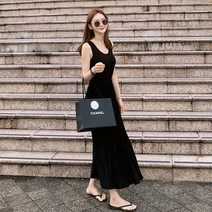 온미올렛 모달 나시 민소매 A라인 롱원피스