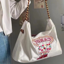 빈티지 로프 도넛 가방 캔버스 백 에코 숄더 대용량 기저귀 핸드백 대학생 캐주얼 캔디