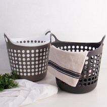 브라운컬러 튼튼한 빨래바구니 양말보관 세탁물분류 가벼운바스켓 수건통, 1개, S 화이트