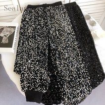 [Sealang]여자 봄 여름 트렌드 스팽글 팬츠 데일리룩 조거 바지 n4zhuo