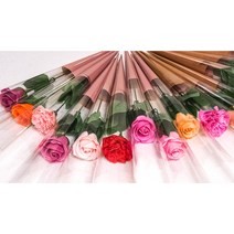 수앤로즈플라워 한송이비누꽃 크라프트지포장 한송이꽃 비누장미, 장미-라일락연핑크