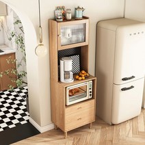 키큰 홈까페수납장 원목 키친 펜트리 홈바 미니오븐 부엌장 커피머신, 60CM 월넛 칼라 (오븐장) 조립식