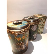 엔틱 리본 인테리어 고급 휴지통 쓰레기통, 수선화