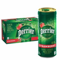 페리에 Perrier Strawberry Flavored Carbonated Mineral Water 탄산수 딸기향 8.45fl oz(250ml) x 10팩, 10개