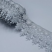 레이스 원단 패브릭 자투리 천 재봉 8cm 와이드 아름다운 크로 셰 뜨개질 자수 리본 DIY 침대 스커트 드레스 커튼, Light gray_10yards
