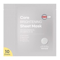 [varuza] K-Beauty 리얼 내추럴 시트 마스크 블루 앰플 포함 무표백 및 비형광 시트 EWG 인증 GMO 크루얼티프리 인공 향료 없음 퍼밍 균일한 피부 톤 한, 10 PACK, CORE BRIGHTENING