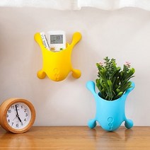 화분 연필 꽂이 벽 냉장고 부착 인테리어 용품 수경 재배 특이한 집들이 선물 칫솔 꽃병, 벽에부착하는(옐로우)