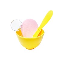 셀프미인 팩도구 4종세트 해면 고무볼 계량컵 스파츌라 피부미용재료 모델링 팩, 아이보리, 6종