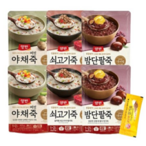 동원 양반 420g 파우치(버섯야채죽2+쇠고기2+밤단팥죽2) 총6개+고소한참기름4.5g 1개, 동원 죽 (버섯야채+쇠고기+밤단팥)2개씩+참기름1개