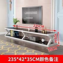 북유럽 원목 거실장 엔틱 TV 붙박이장 TV장 TV다이 캐비넷 캐비닛 수납장 서랍장 장식장 나무 대리석 TV 커피, 235×35×42 블랙 프레임 + 화이트 유리, 조립하기