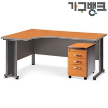 가구뱅크 OA 책상세트 (L퍼즐책상1600+이동서랍) 사무용책상 사무실책상 ㄱ자책상 L자책상 수납장 서랍장, (L퍼즐1600+서랍)아카시아좌