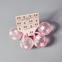 뽀잉스타 무광 동그라미 아동머리방울 머리끈(한쌍)
