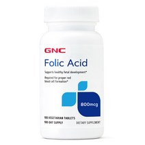 GNC 지엔씨 폴산정 엽산 폴릭 애씨드 Folic Acid 800mcg 100정 1개
