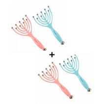 두피 마사지기 9개 마사지헤드 피로완화, 핑크2p+블루2p