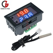써모스탯 써모스텟 dc 12v led 디지털 온도 조절기 섭씨 화씨 듀얼 모드 온도, 1개, 러시아, Red-Blue