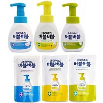 [홍스몰]크리넥스 버블버블 핸드워시(용기250ml + 리필200ml) 미세먼제까지 깨끗하게 손세정제 클린파우더 레몬허브 힐링그린, ☆레몬허브(용기250ml+리필200ml)1개