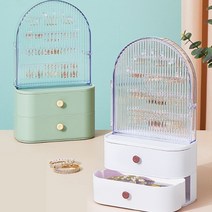 그릿 2단 서랍 악세사리 진열 보관 케이스, 화이트