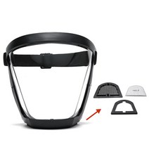 코스토프 투명스모그라이딩마스크 김서림 방지 비말차단 전면 마스크, 블랙화이트(업그레이드), 1개, 1개