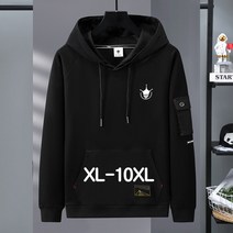 쥬엔리치 남자 빅사이즈 후드 맨투맨 얇은 면 남성 긴팔 티 XL-10XL