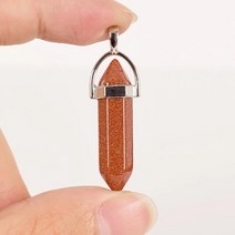 자수정 원석도매 자수정 크리스탈 펜던트 보석 석영 육각 기둥 모양 목걸이 DIY 만들기 액세서리, 10 1 pcs