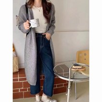 Z3JC 브이넥 코디 미디 니트 카디건