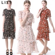 리스트 리스트 플라워 러플 시폰 원피스_TWWOPK60540