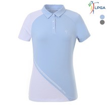 [LPGA골프웨어] 여P 사선배색 제에리 반팔 티셔츠(L192TS530P)