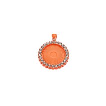 비즈공예 원석 5개 카보 숑 기본 트레이 베젤 빈 목걸이 펜던트 보석 만들기 25mm, 09 주황색