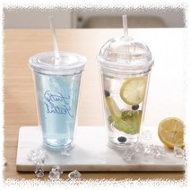 국산 주문제작 아이스 텀블러 500ml 콜드컵 투명 빨대 아이스 리유저블 돔텀블러 빨대컵 플라스틱 플랫