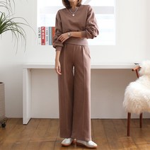 [쏭스타일] 엣지크롭맨투맨세트(기모)