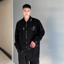 유니크한 디자인 남자 봄 가을 코발트블루 블라우스 캐주얼한 데일리 패셔너블 패션
