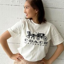 코치 에버그린 호스앤캐리지 여성 티셔츠 화이트