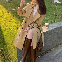 여성 하프 트렌치코트 자켓 아우터 베이직 캐주얼